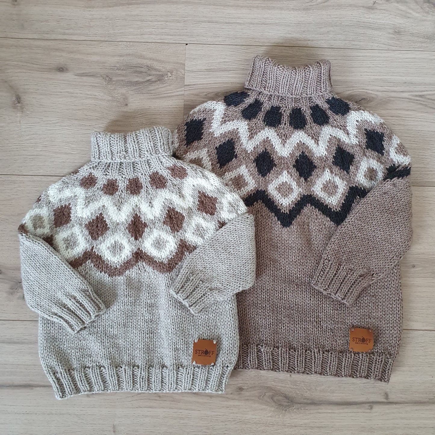 Frost - ein Kinderpullover mit klassischem Isländermuster, als RVO gestrickt.