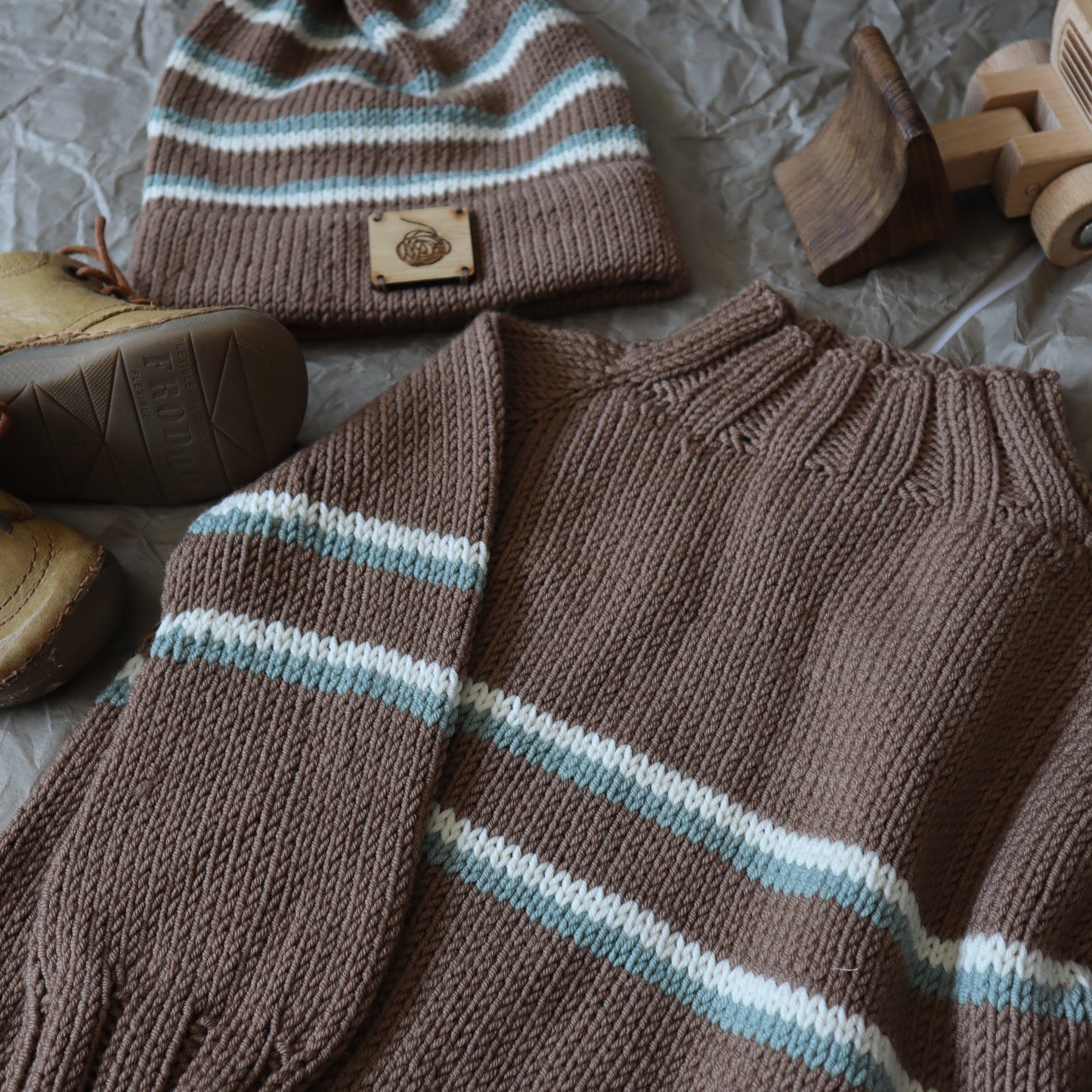 70's Set - Pullover und Mütze für Kinder