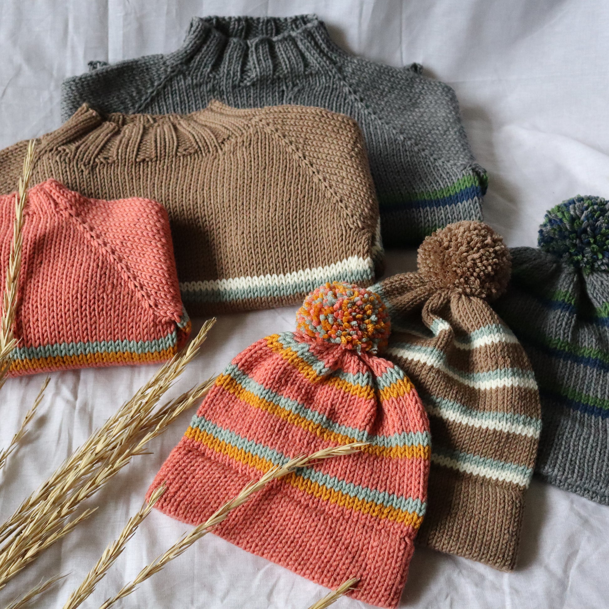 70's Set - Pullover und Mütze für Kinder