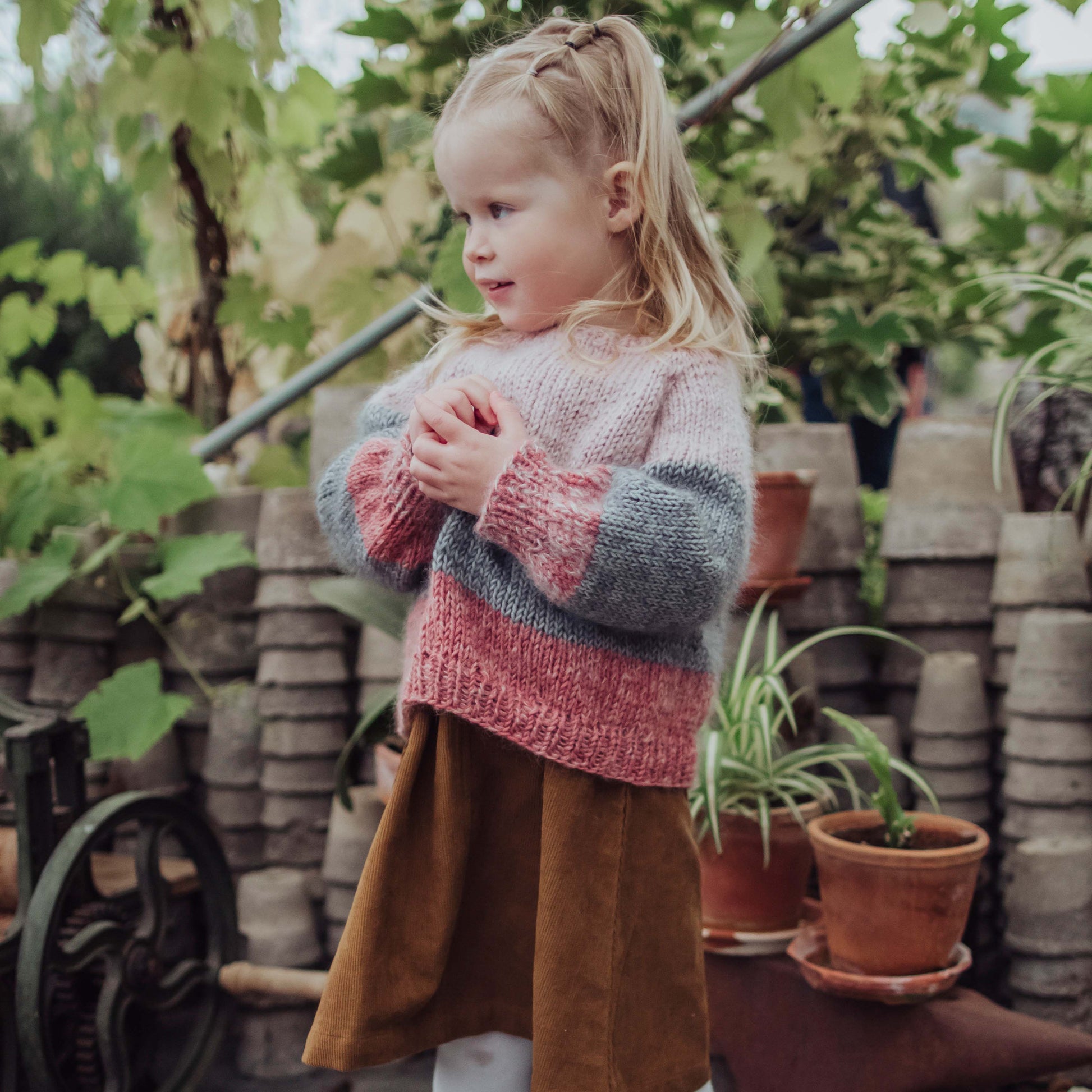 IDA - gestreifter Pullover für Kinder und Jugendliche mit Mohair