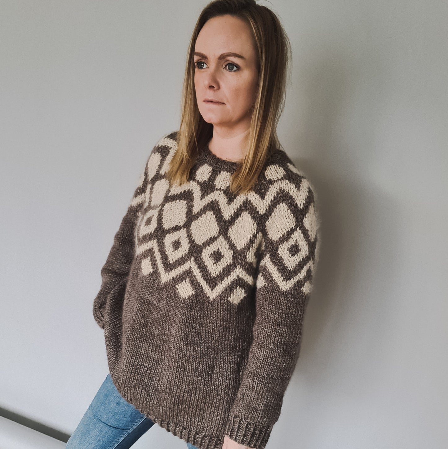 FROST Mohair - Damenpullover mit zweifarbiger Rundpasse