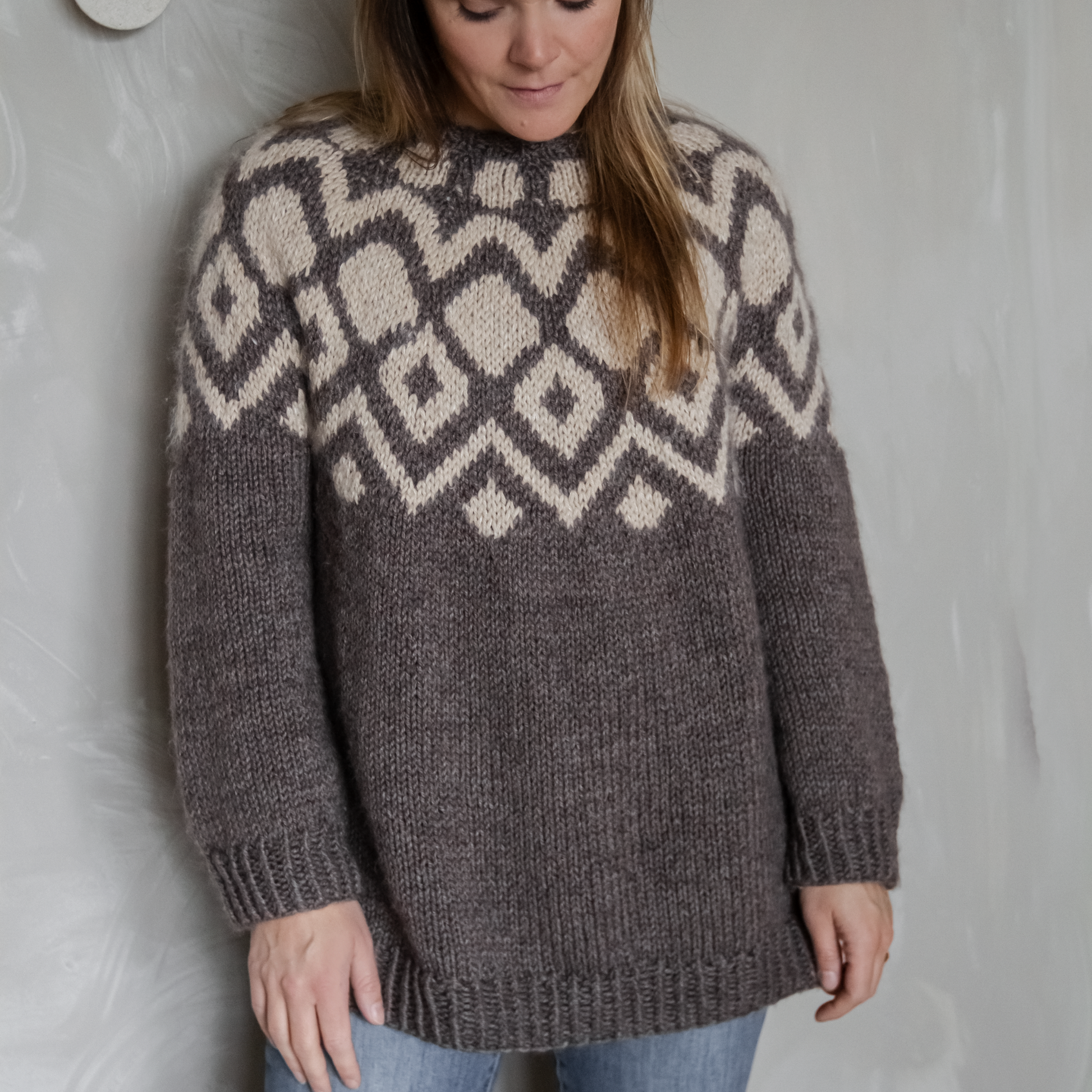 FROST Mohair - Damenpullover mit zweifarbiger Rundpasse